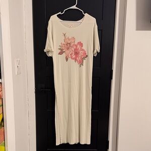 Free People Textured Knit T-shirt Dress